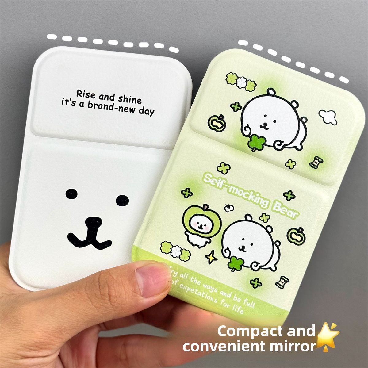 Desk Setup Kawaii - Складное зеркало Nagano Bear: портативное компактное