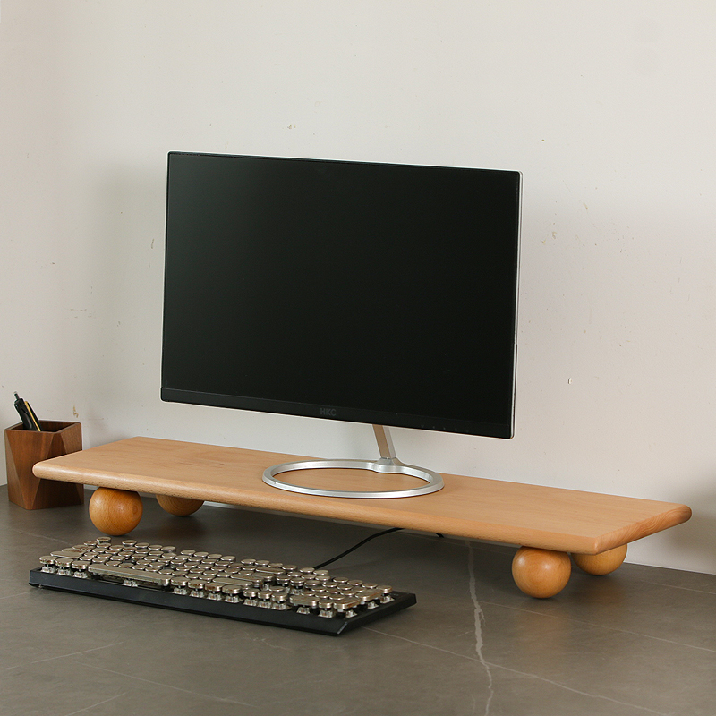 Desk Setup Dual Monitor - Настольная подставка из натурального дерева, подставка