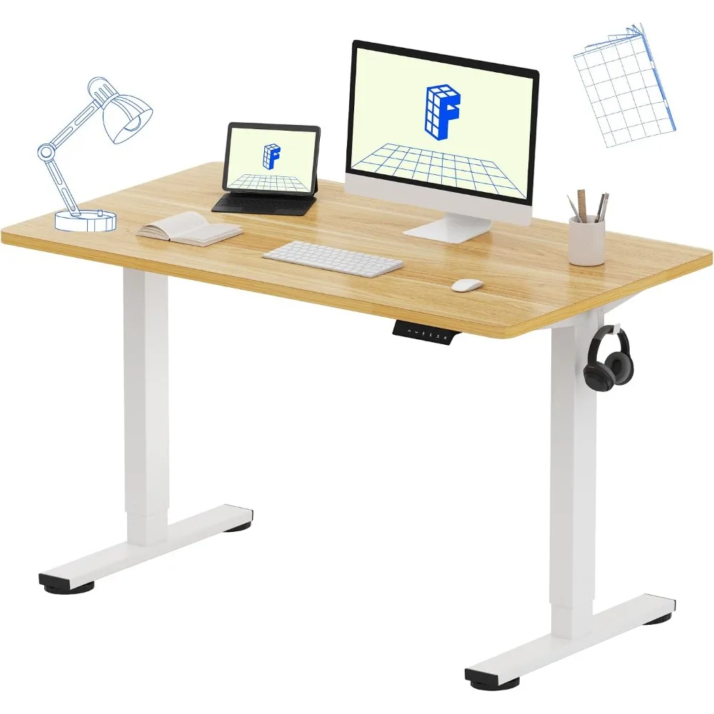 Desk Setup Dual Monitor - Цельный регулируемый по высоте стол 48x24