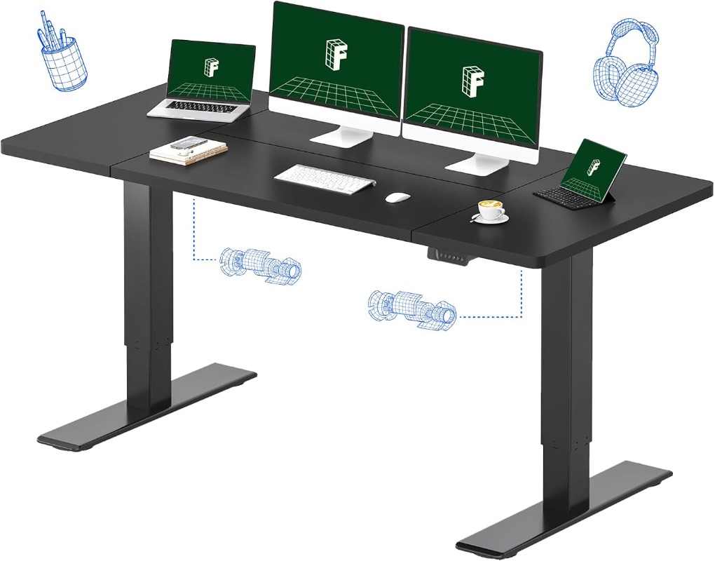 Desk Setup Dual Monitor - Электрический стол FLEXISPOT с регулируемой высотой,