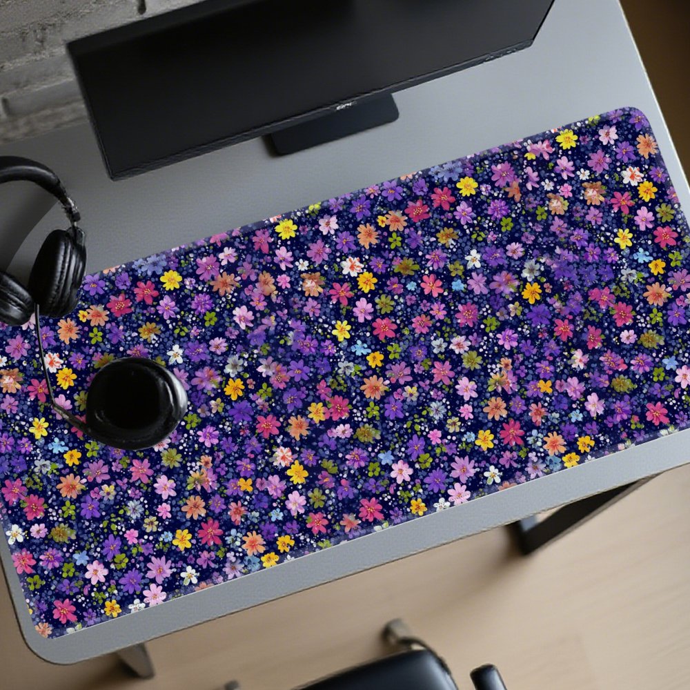 Desk Setup Aesthetic - Большой коврик для стола с цветочным