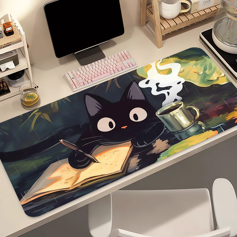Desk Setup Kawaii - Kawaii Black Cat Силиконовый мягкий игровой