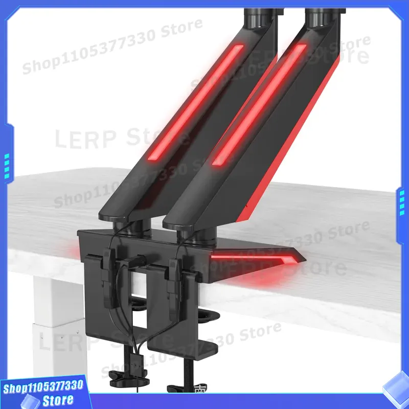 Алюминиевый кронштейн для двух – обзор и цена Desk Setup Dual Monitor