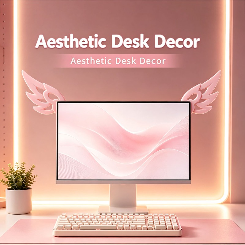 Милый 3D-декор в виде крыльев  – обзор и цена Desk Setup Aesthetic