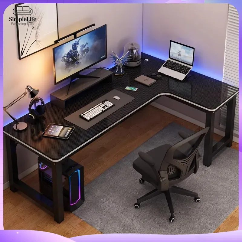Угловой игровой компьютерный с – обзор и цена Desk Setup Dual Monitor