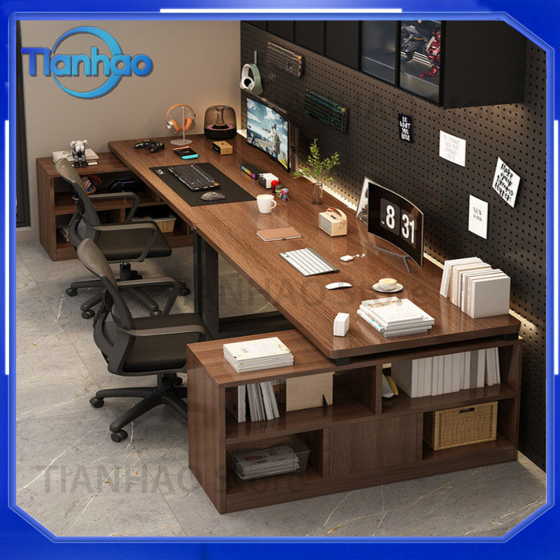 Игровой L-образный стол с книж – обзор и цена Desk Setup Dual Monitor