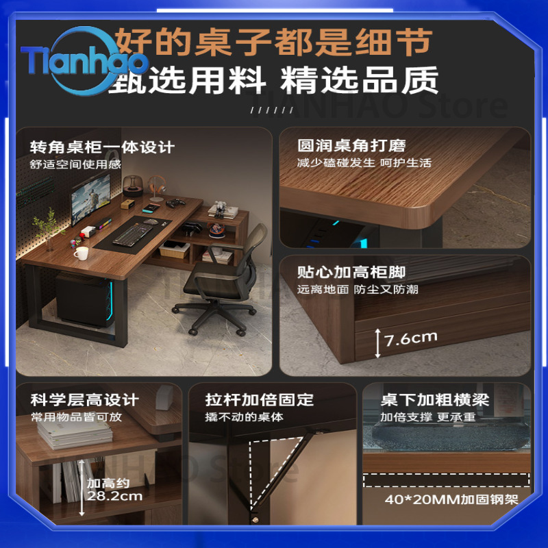 Игровой L-образный стол с книж – обзор и цена Desk Setup Dual Monitor