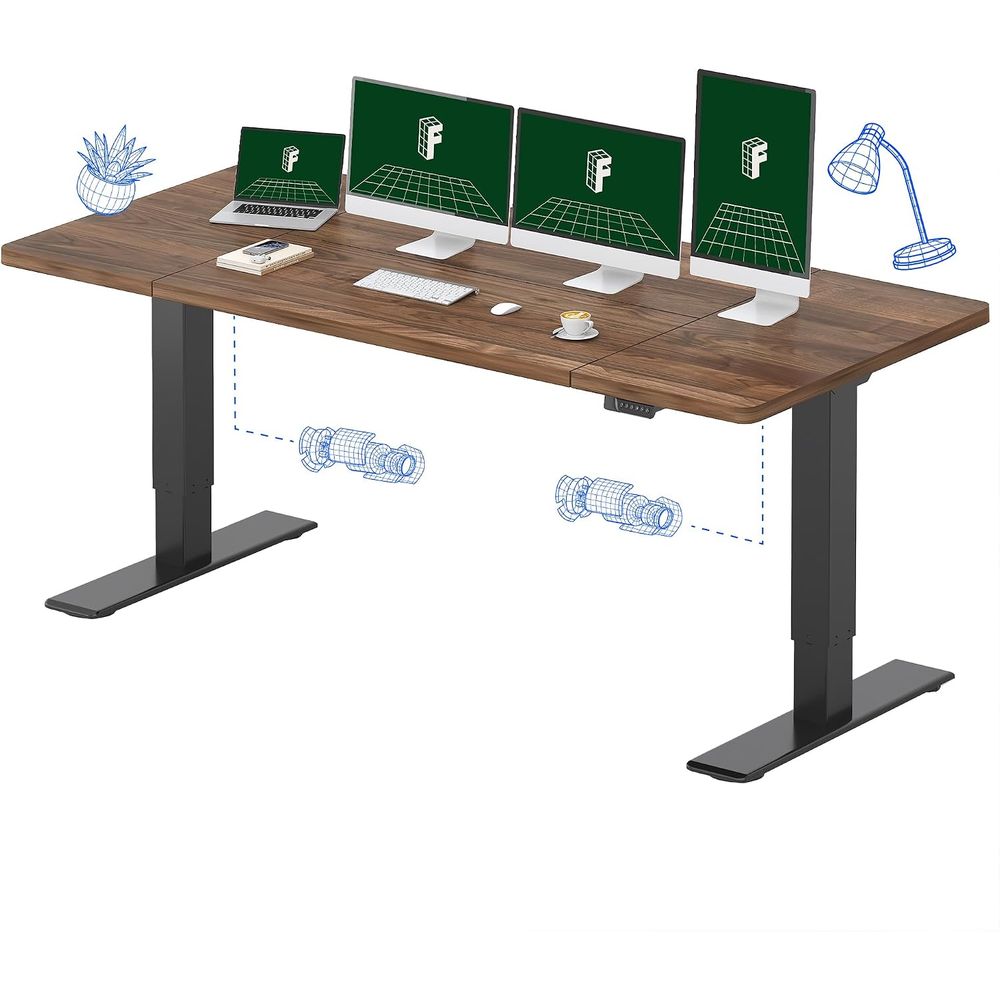 Электрический подъемный стол 7 – обзор и цена Desk Setup Dual Monitor