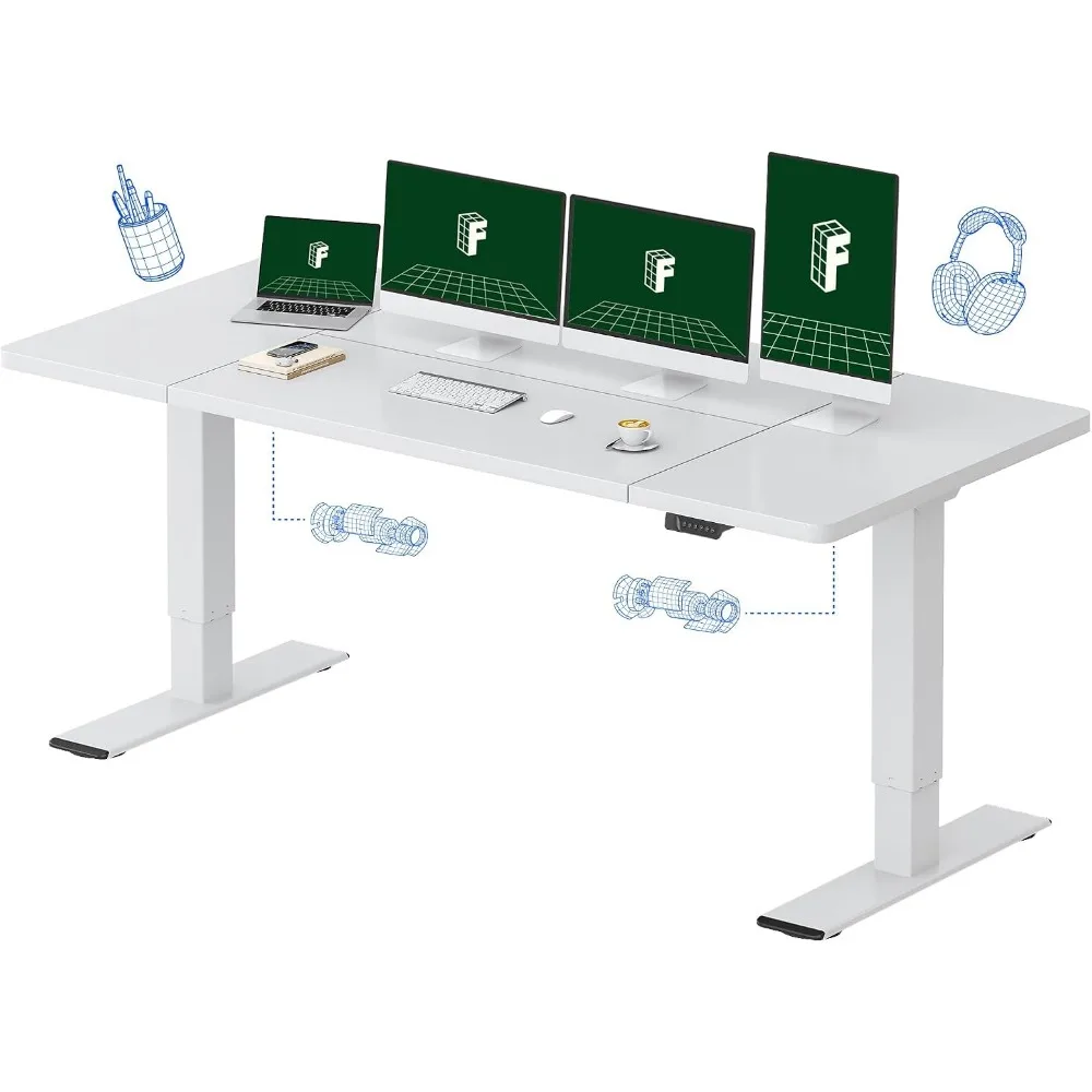 Электрический регулируемый по  – обзор и цена Desk Setup Dual Monitor