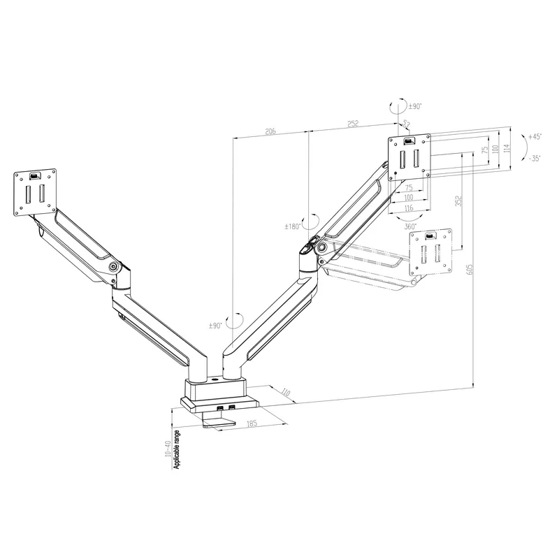 Двухрычажное крепление для мон – обзор и цена Desk Setup Dual Monitor